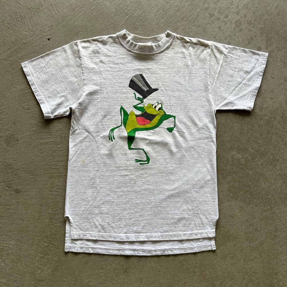 Vintage 90s Michigan J Frog Shirt Size Medium Gray 1991 Warner Bros Acme